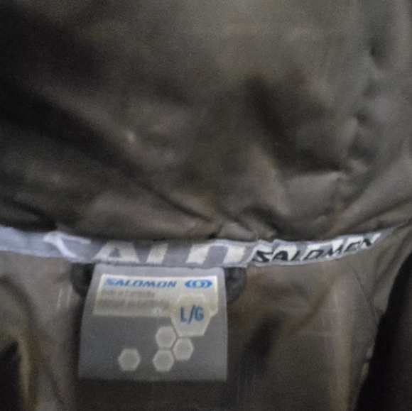 Vintage Salomon Corduroy Hooded Jacket Women’s L Embroidered Ski Snow Parka - Picture 13 of 13